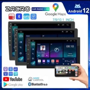 ZACRO Head Unit Android 12 Car Radio Mobil Navigasi layar sentuh 7 Inch Full HD 1080 Screen Head Untuk TOYOTA HONDA